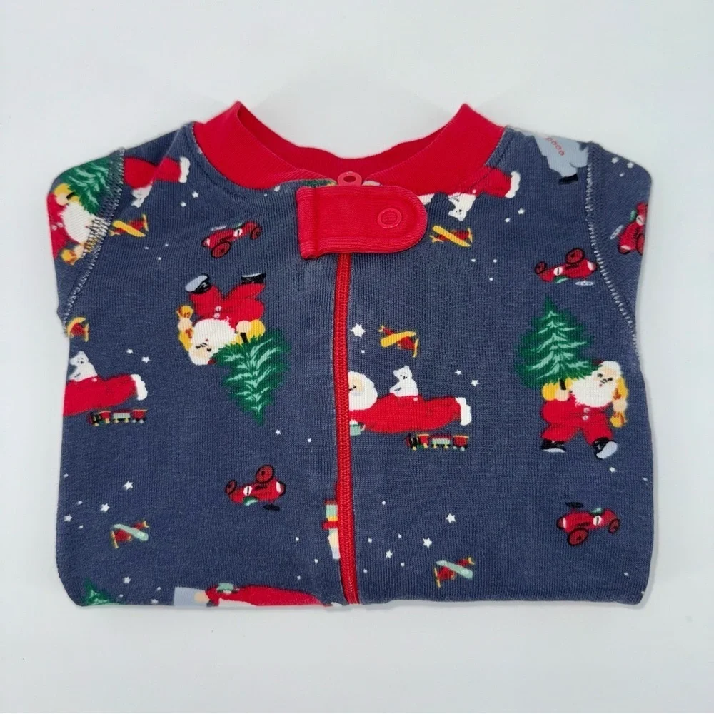 Hanna Andersson Christmas Santa Zipper Organic Cotton Sleeper